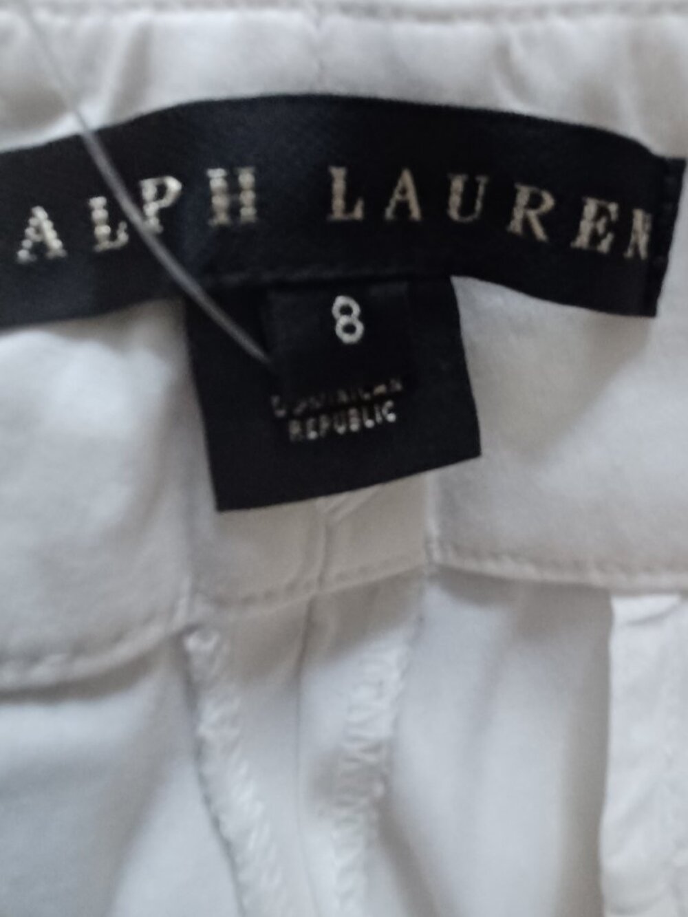 Ralph Lauren Black Label White Flat Front Straight Leg Zip Ankles Pants Size 8 - Picture 5 of 6